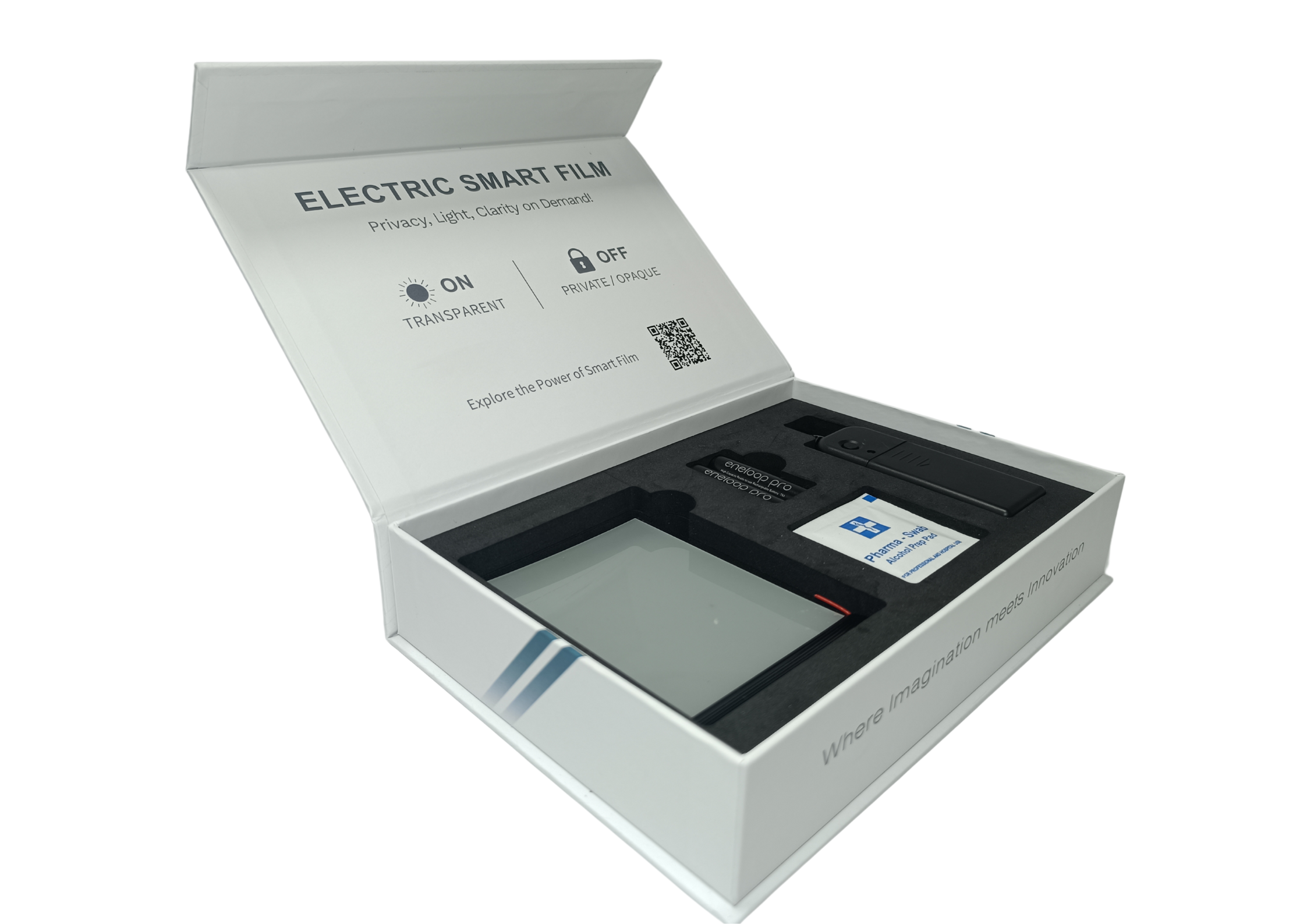 Demo Kit contents with film samples and remote